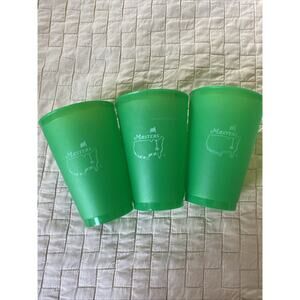 Masters Official (3) Golf Plastic Drink Cups Collectible Undated Green Augusta